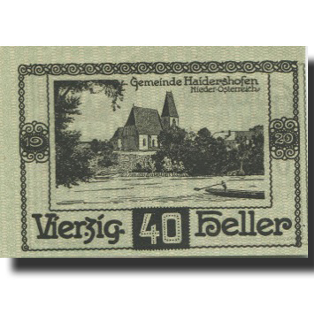 Banknote, Austria, Haidershofen, 40 Heller, Eglise, 1920 UNC(63) Mehl:FS 335Ia