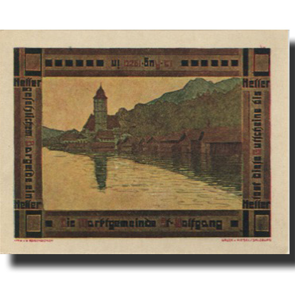 Banknote, Austria, St Wolfgang, 10 Heller, village, 1920 UNC(63) Mehl:FS 947a