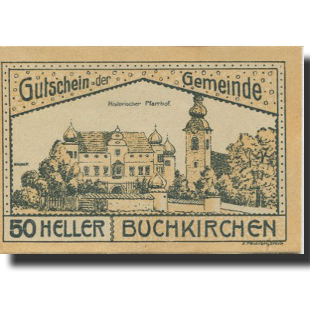 Banknote, Austria, Buchkirchen, 50 Heller, Eglise, 1920 UNC(63) Mehl:FS 114a