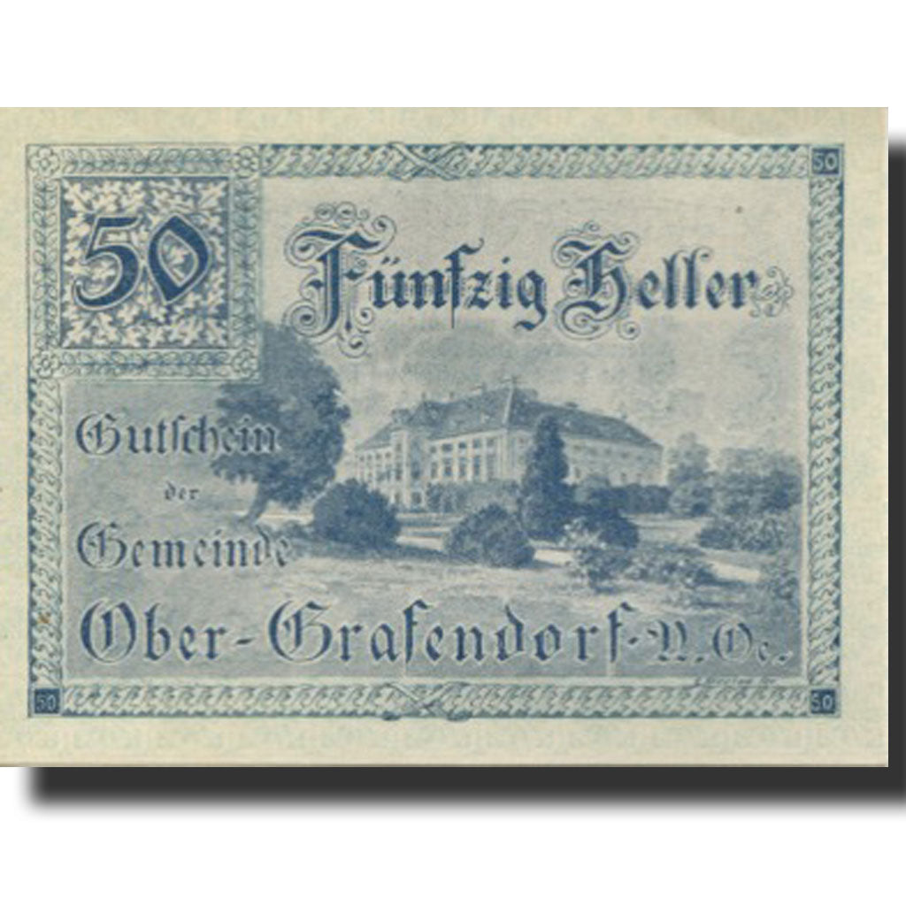 Banknote, Austria, Grafendorf, 50 Heller, château, 1920 UNC(63) Mehl:FS 682a