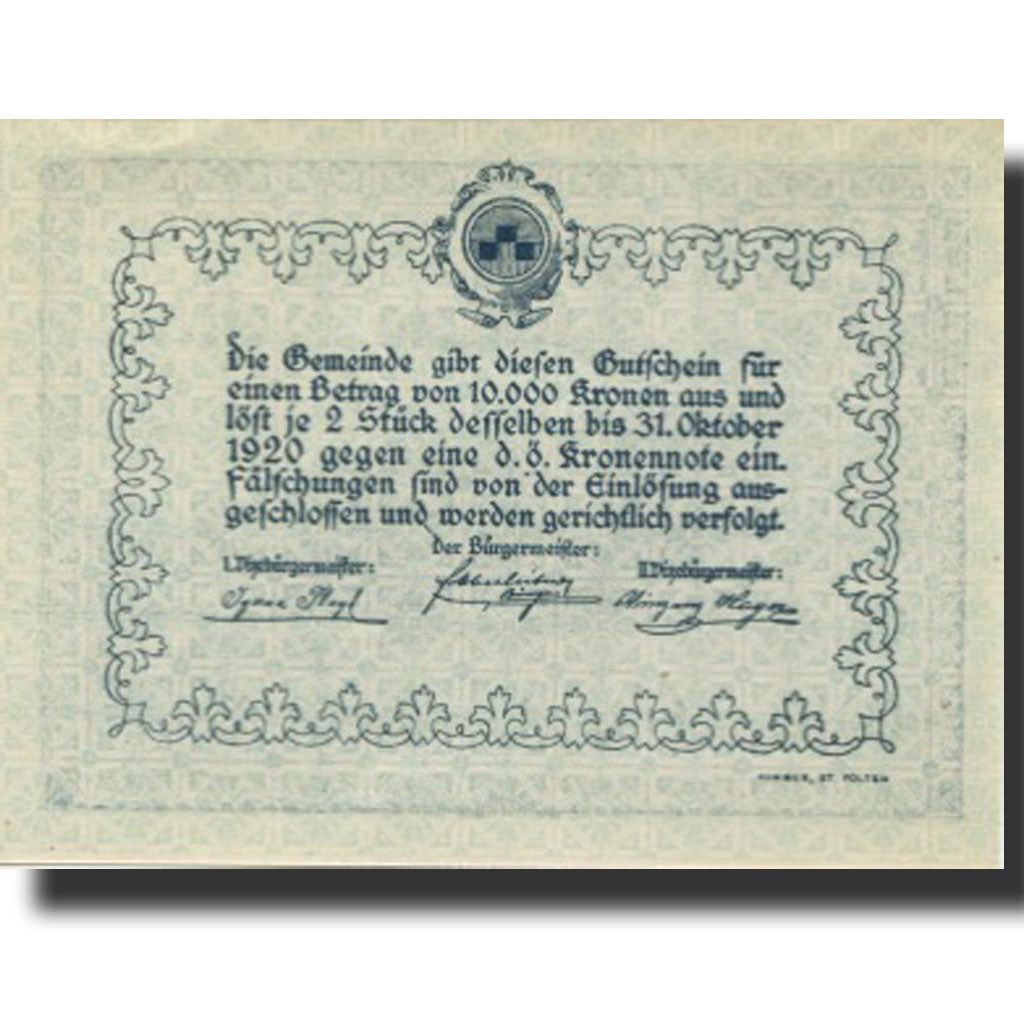 Banknote, Austria, Grafendorf, 50 Heller, château, 1920 UNC(63) Mehl:FS 682a