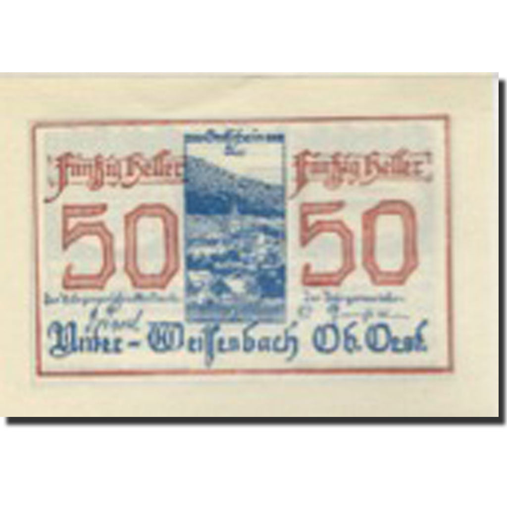 Banknote, Austria, Weissenbach, 50 Heller, eglise 2, UNC(63), Mehl:FS 1101