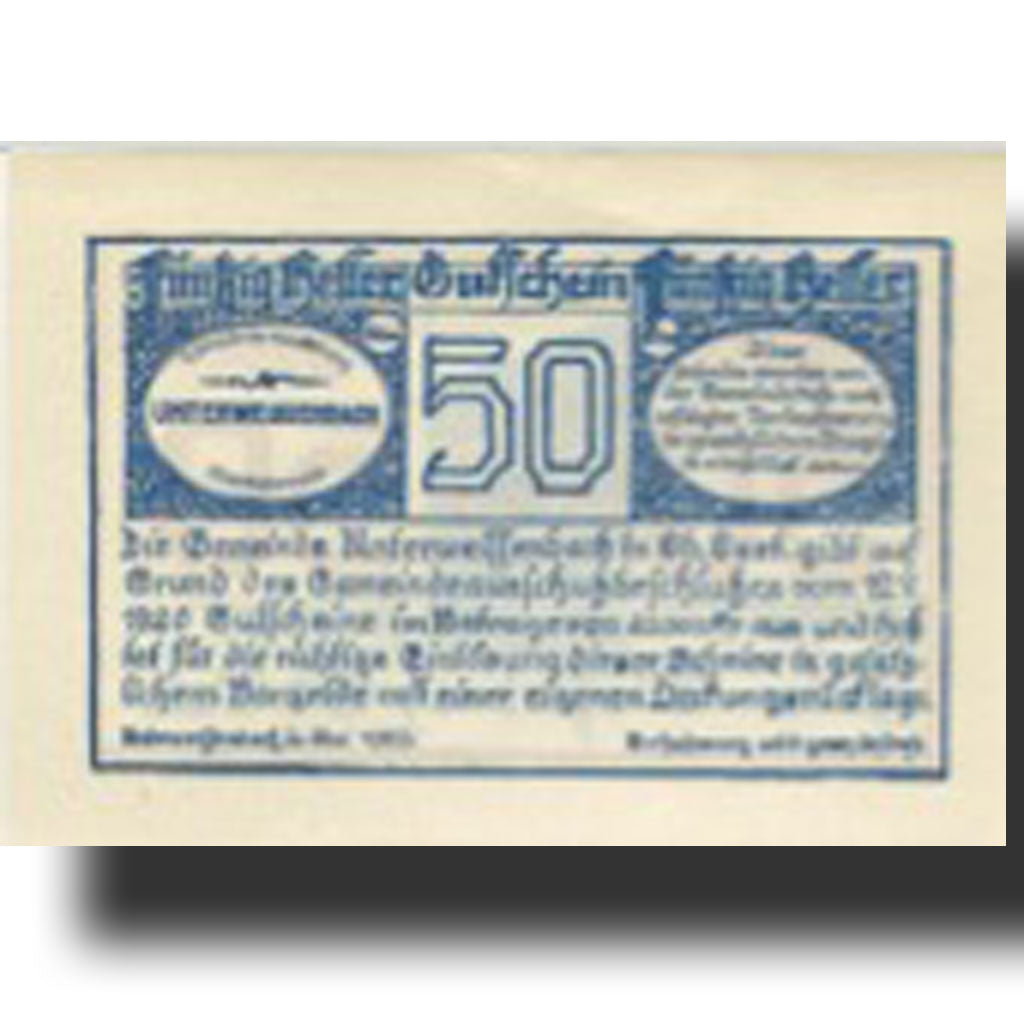 Banknote, Austria, Weissenbach, 50 Heller, eglise 2, UNC(63), Mehl:FS 1101