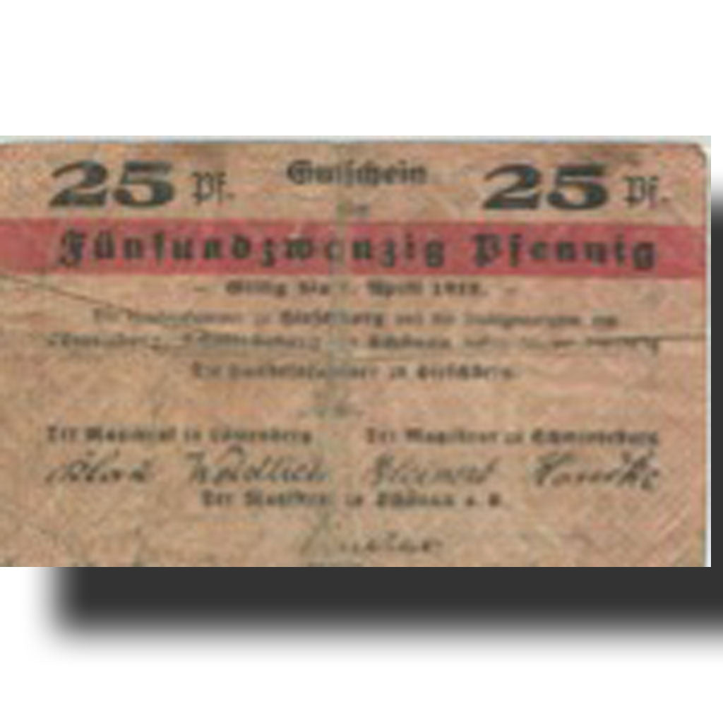 Banknote, Germany, Hirschberg, 25 Pfennig, montagne, 1919, VF(20-25), Mehl:H 41