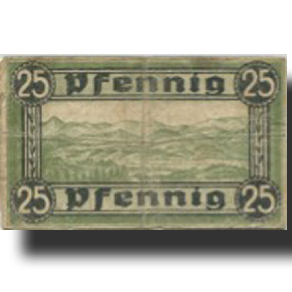Banknote, Germany, Hirschberg, 25 Pfennig, montagne, 1919, VF(20-25), Mehl:H 41