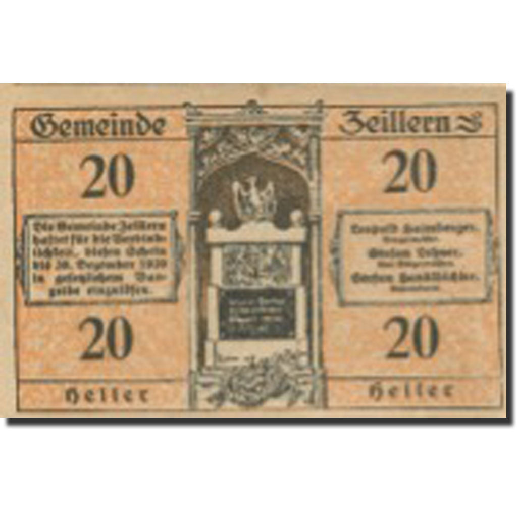Banconote, Austria, Zeillern, 20 Heller, village 1920-12-30, SPL Mehl:FS 1263c