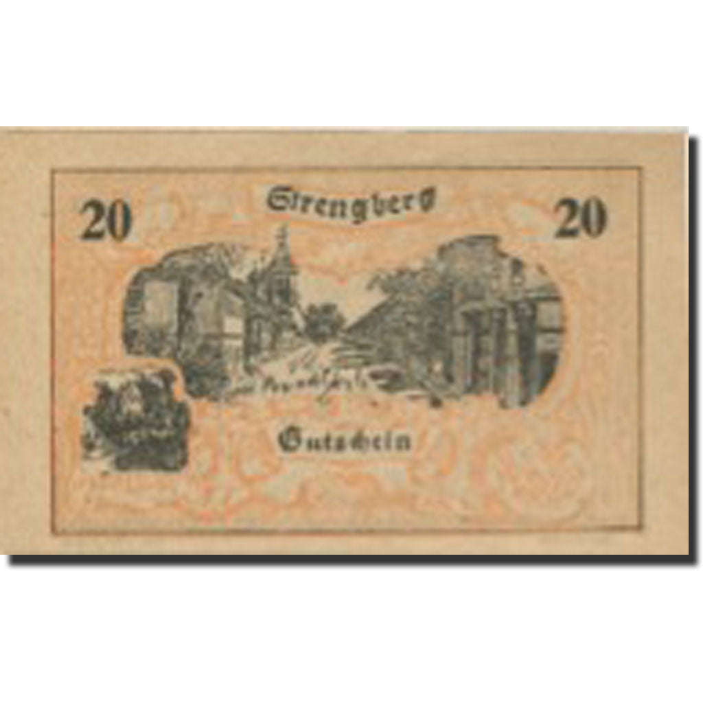 Banknote, Austria, Strengberg, 20 Heller, village, 1920 UNC(63) Mehl:FS 1049c
