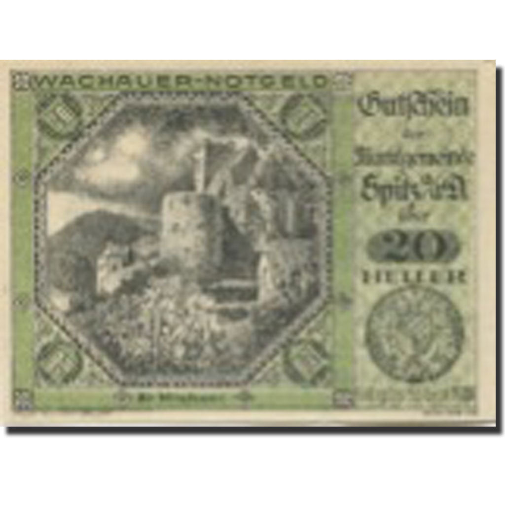 Banknote, Austria, Spitz a/d Donau 20Heller château 1920 UNC(63) Mehl:FS 1122.9