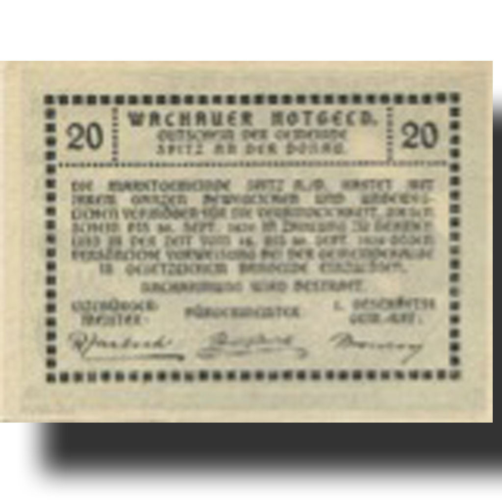 Banknote, Austria, Spitz a/d Donau 20Heller château 1920 UNC(63) Mehl:FS 1122.9