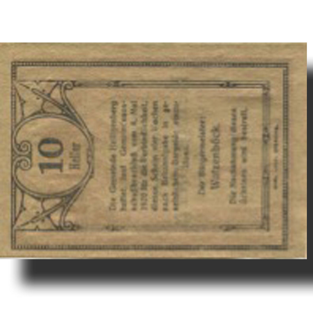 Banknote, Austria, Heiligenberg, 10 Heller face value UNC(63) Mehl:FS 361Ia