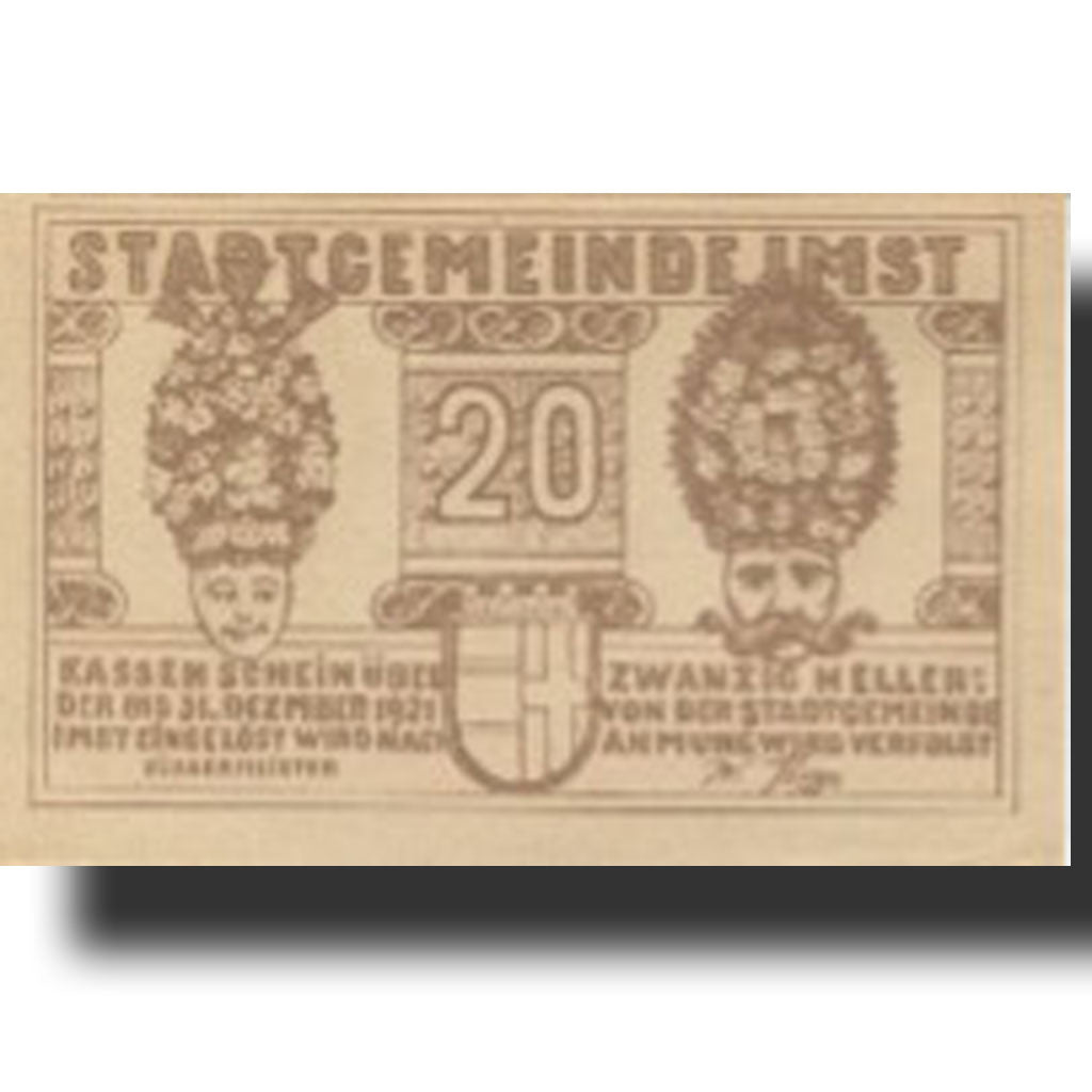 Banknote, Austria, Imst, 20 Heller, personnage, 1920 UNC(63) Mehl:FS 405a