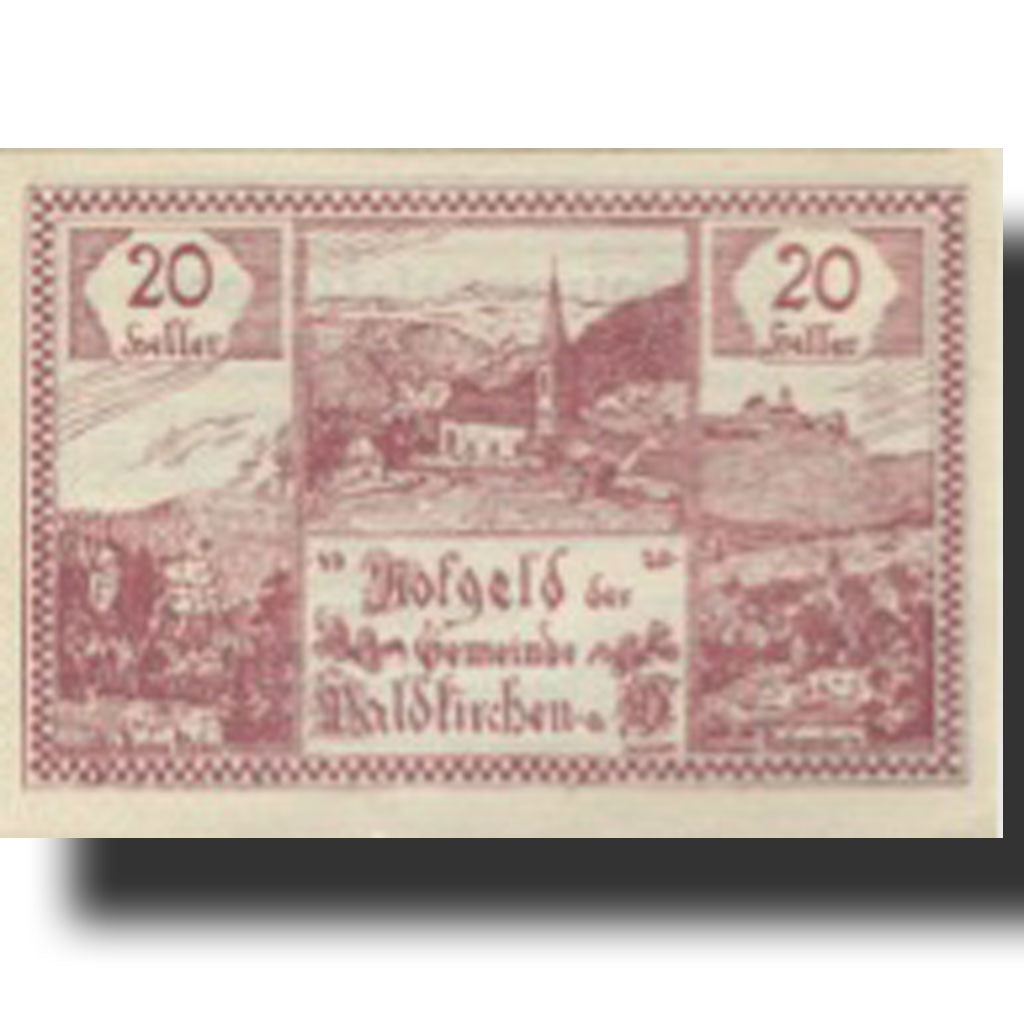 Banknote, Austria, Waldkirchen, 20 Heller, village, 1920 UNC(63) Mehl:FS 1133d