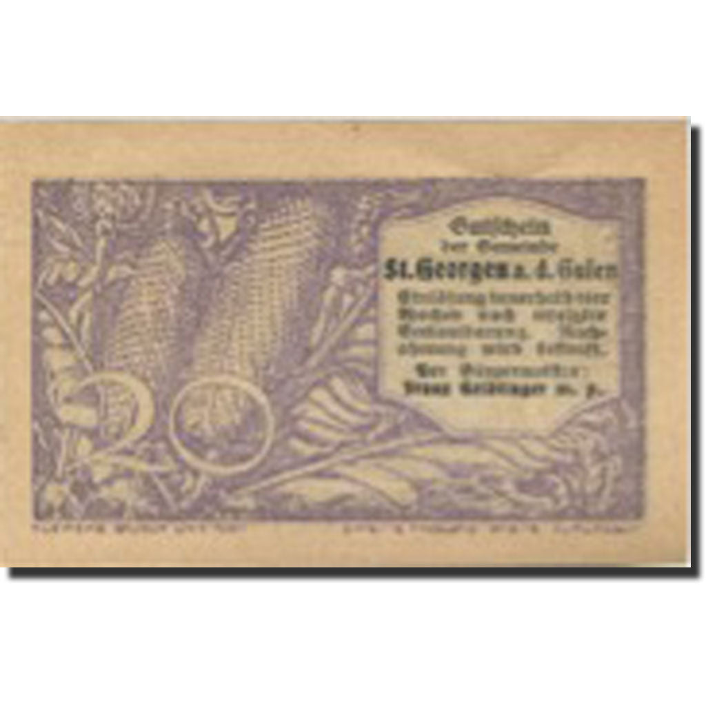 Banknote, Austria, St Georgen, 20 Heller, épis, UNC(63), Mehl:FS 886IIb
