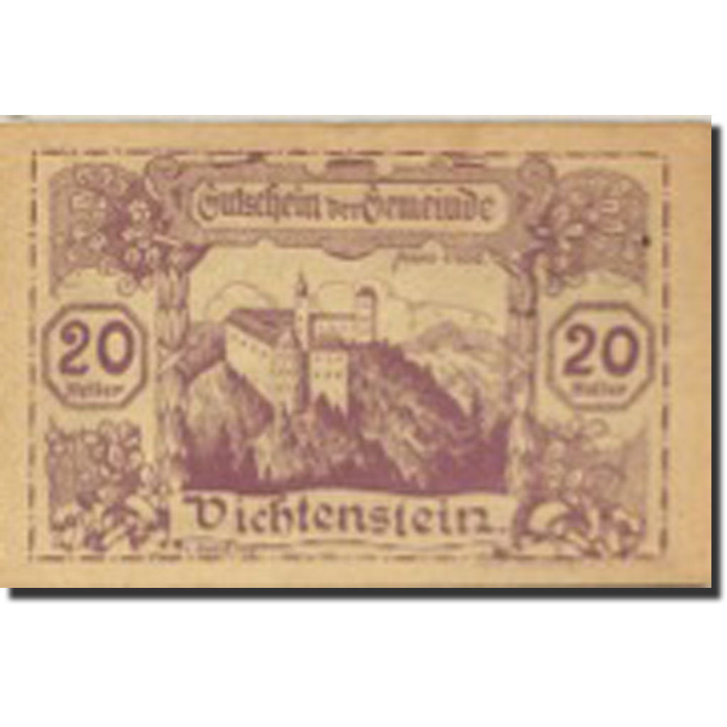 Billet, Autriche, Vichtenstein, 20 Heller, château 1920-12-31, SPL Mehl:FS 1108