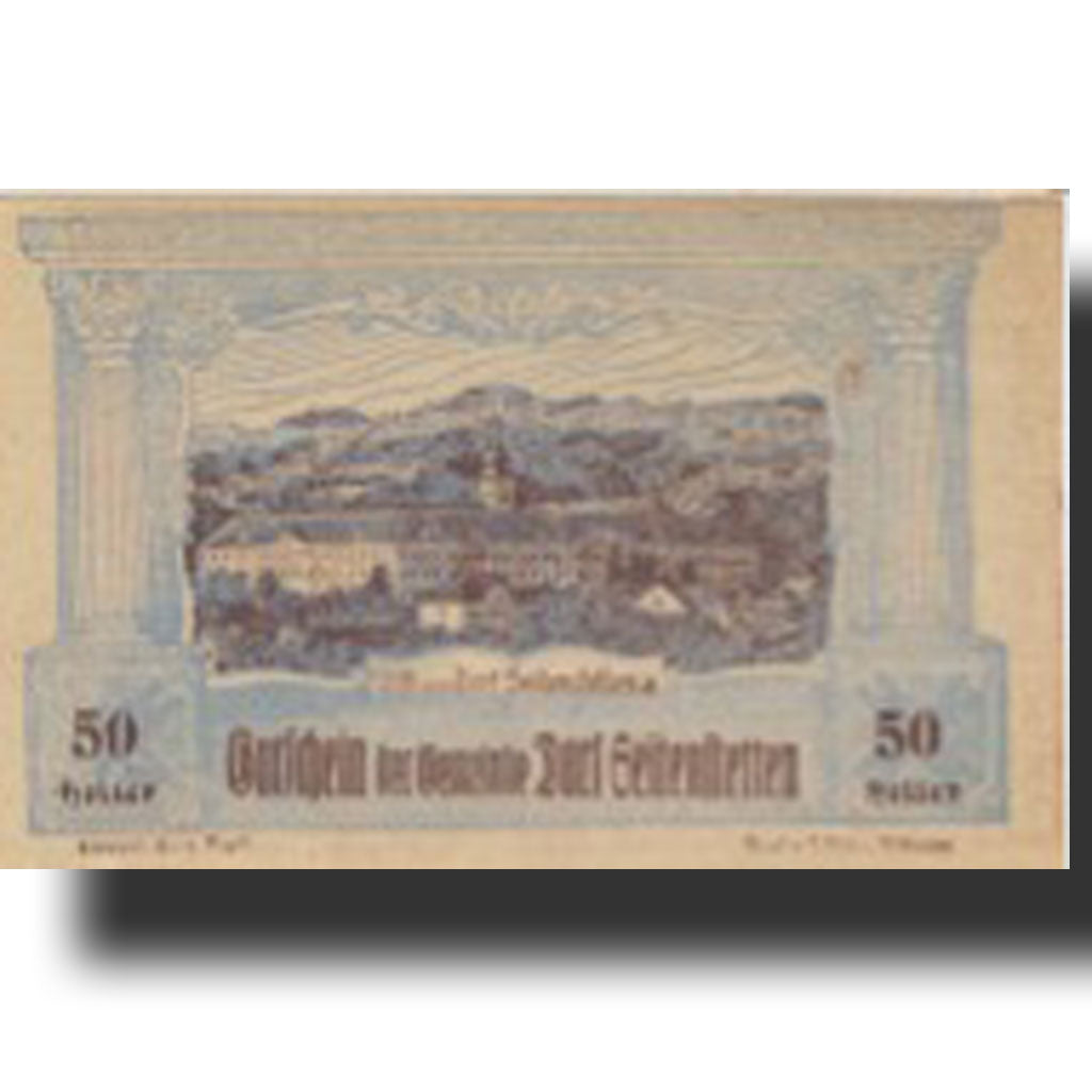 Banknote, Austria, Seitenstetten, 50 Heller, château, 1920 UNC(63) Mehl:FS 989b