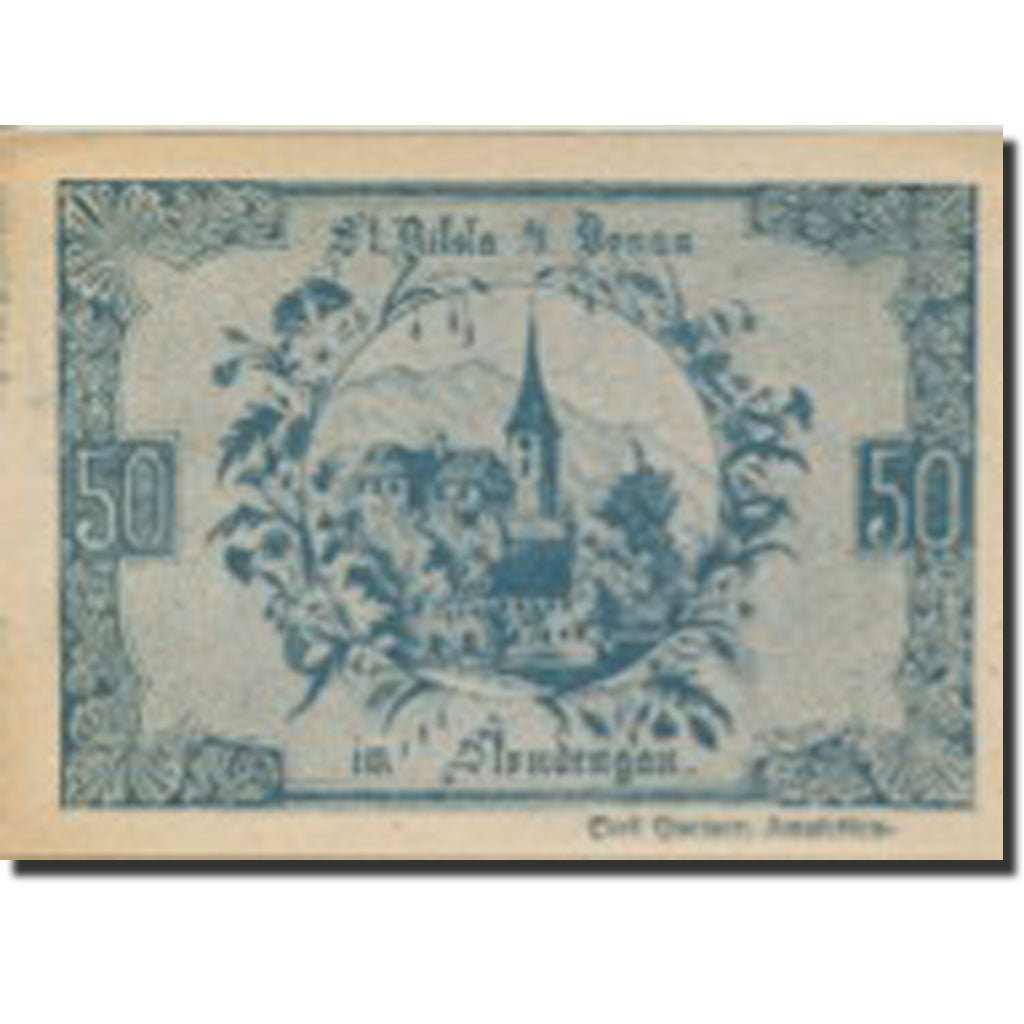 Banknote, Austria, St Nikola, 50 Heller, Eglise, 1920 UNC (63) Mehl:FS 914IIIa
