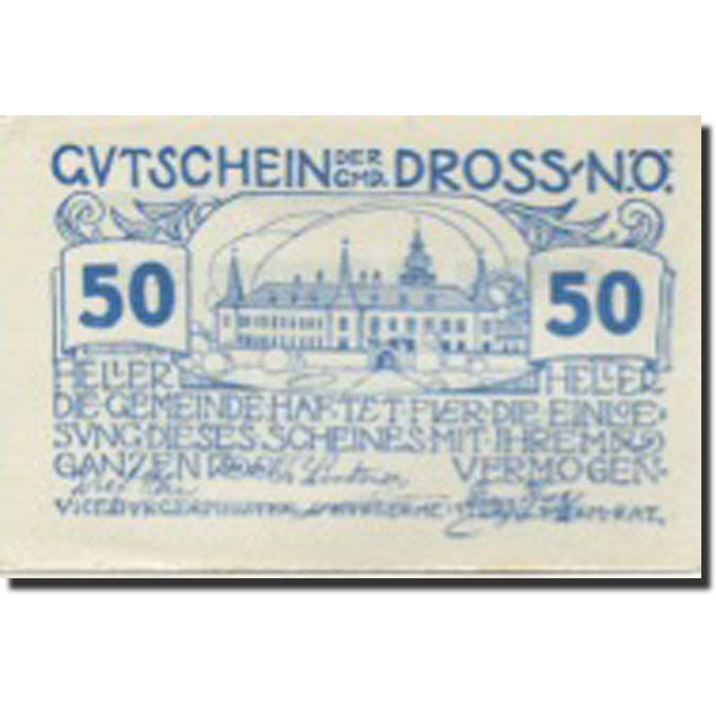 Banknote, Austria, Dross, 50 Heller, château 1, 1920 UNC(63) Mehl:FS 135.4