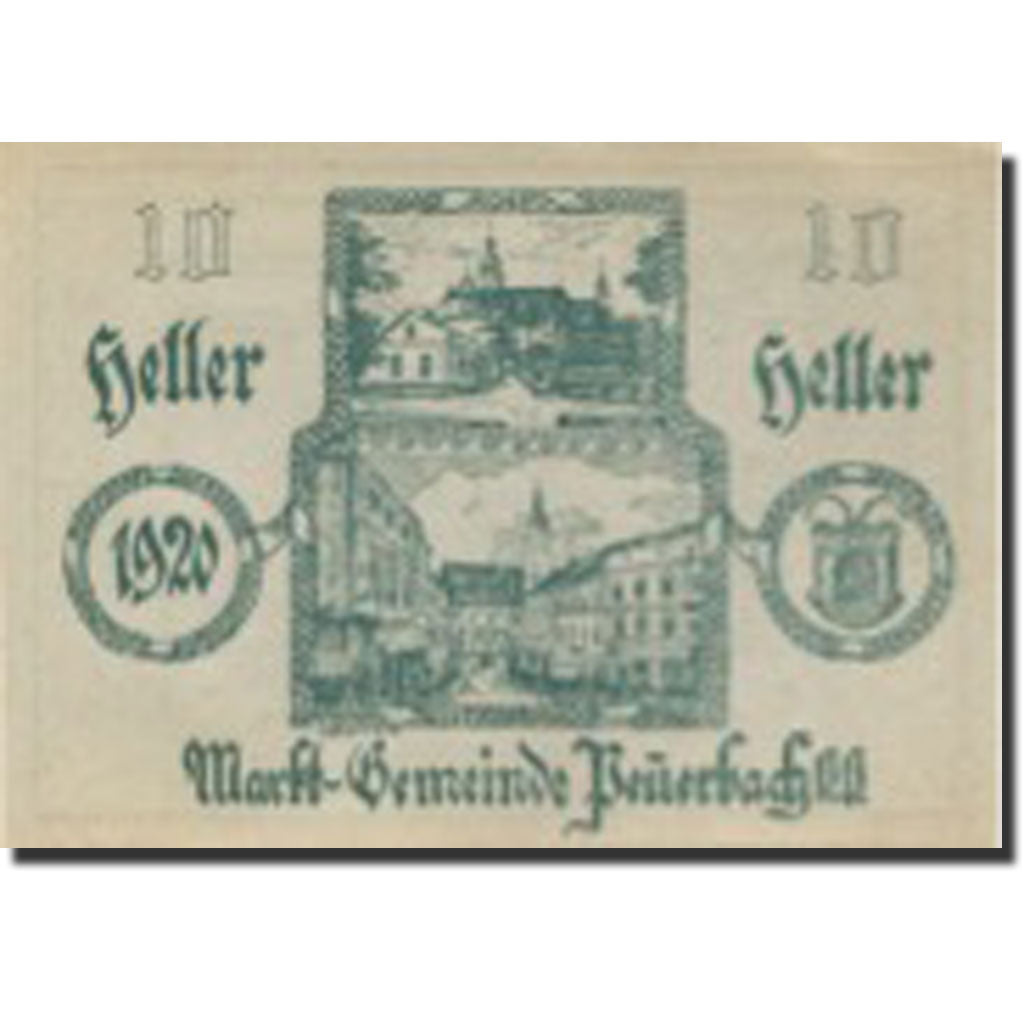 Banconote, Austria, Peuerbach, 10 Heller, village, 1920 SPL Mehl:FS 741IIa