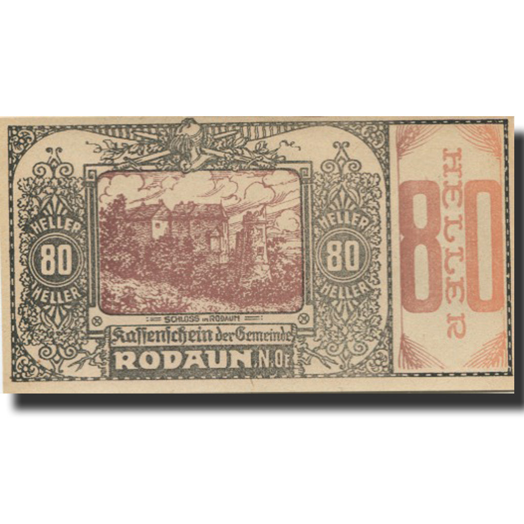 Banknote, Austria, Rodaun, 80 Heller, château 1, UNC(63), Mehl:FS 840IIa