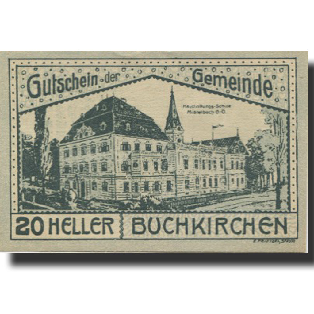 Banknote, Austria, Buchkirchen, 20 Heller, champs, 1920 UNC(63) Mehl:FS 114a