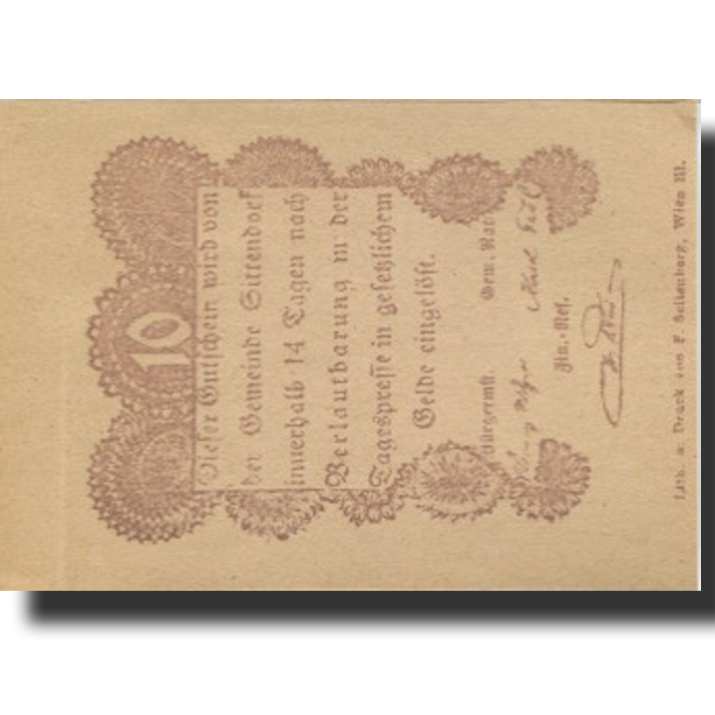 Banknote, Austria, Sittendorf, 10 Heller, Eglise, UNC(63), Mehl:FS 1001a