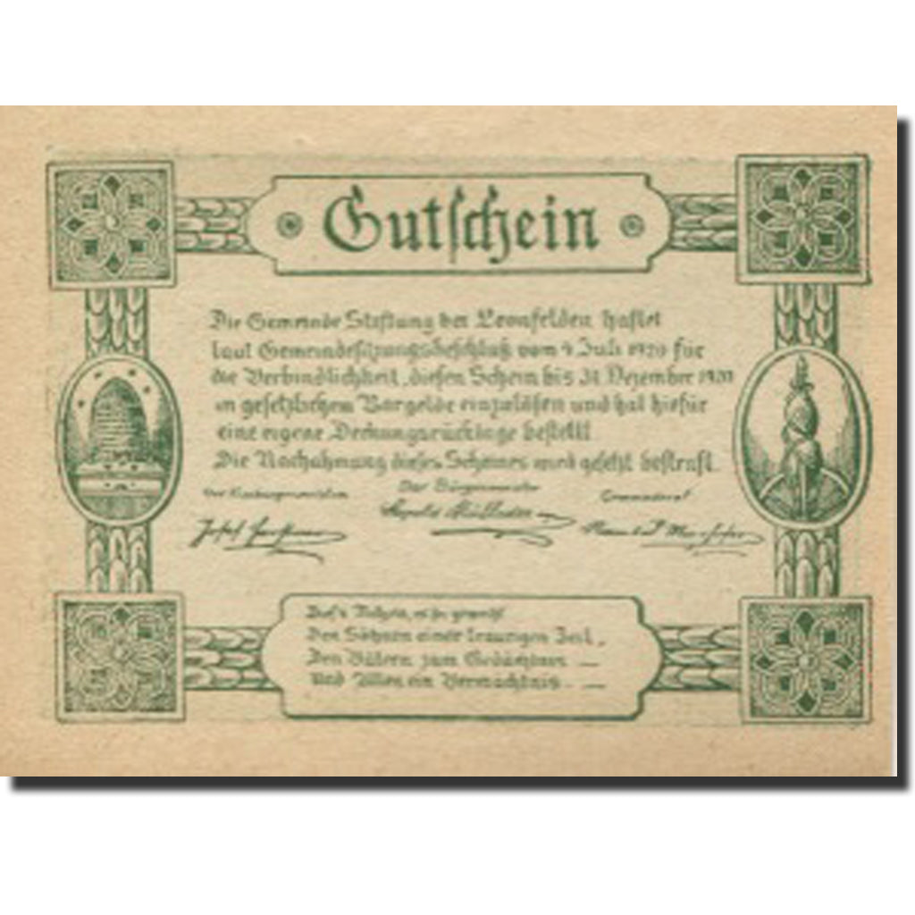Geldschein, Österreich, Leonfelden, 20 Heller, village, 1920 UNZ-Mehl:FS 1037a