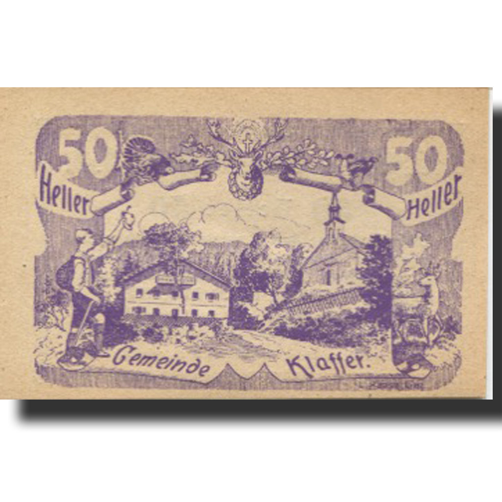 Banknote, Austria, Klaffer, 50 Heller, village, 1921 UNC(63) Mehl:FS 450b