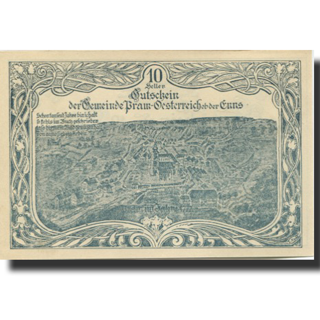 Banknote, Austria, Pram, 10 Heller, village 1920-12-31, UNC(63), Mehl:FS 778a