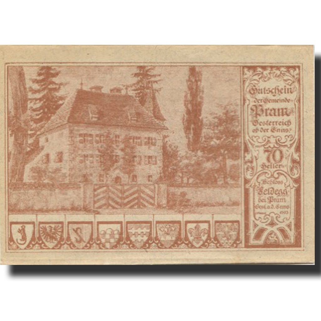 Banknote, Austria, Pram, 70 Heller, manoir 1920-12-31, UNC(63) Mehl:FS 778a