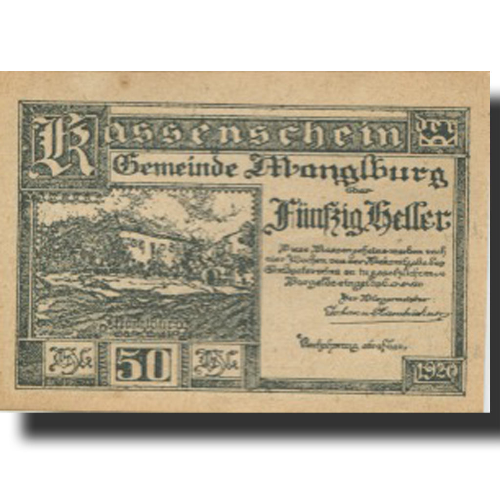 Banknote, Austria, Manglburg, 50 Heller, ferme, 1920 UNC(63) Mehl:FS 692