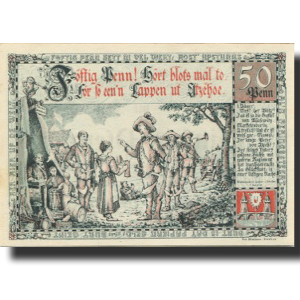Banknote Germany Itzehoe 50 Pfennig, personnage 2, 1920, UNC(63) Mehl: 649.1a