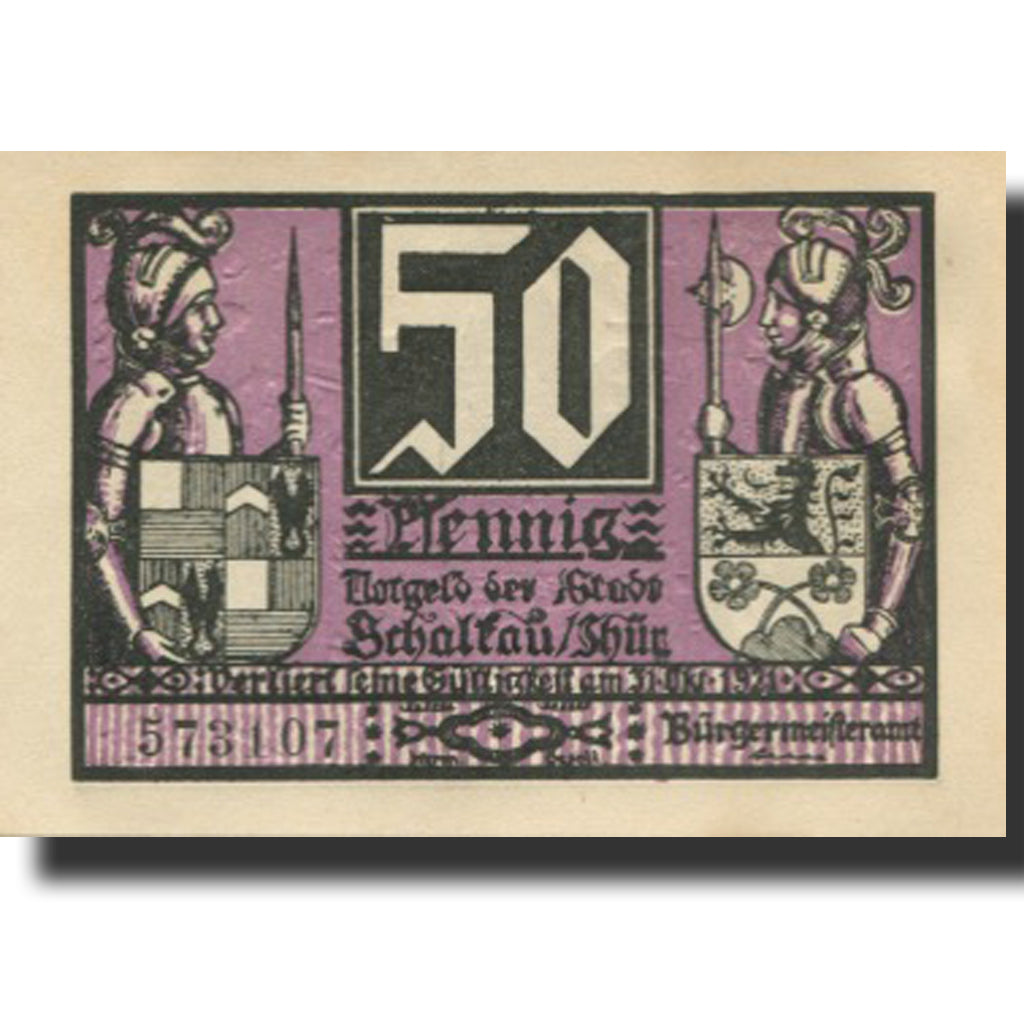 Banknote, Germany, Schaltau, 50 Pfennig, Blason, 1921 UNC(63) Mehl:1171.1