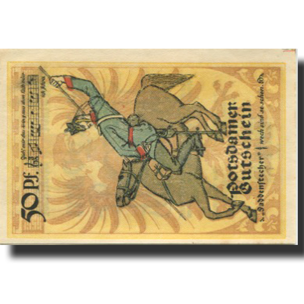 Banknote, Germany, Potsdam, 50 Pfennig, cavalier, 1922 UNC(63) Mehl:1069.2b