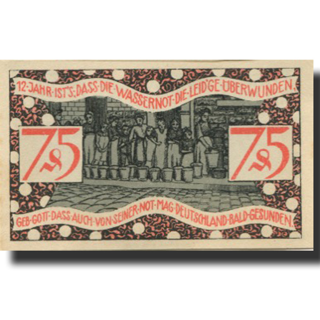 Geldschein Deutschland Zeulenroda 75Pfennig personnage 2, 1921 UNZ- Mehl:1470. 2
