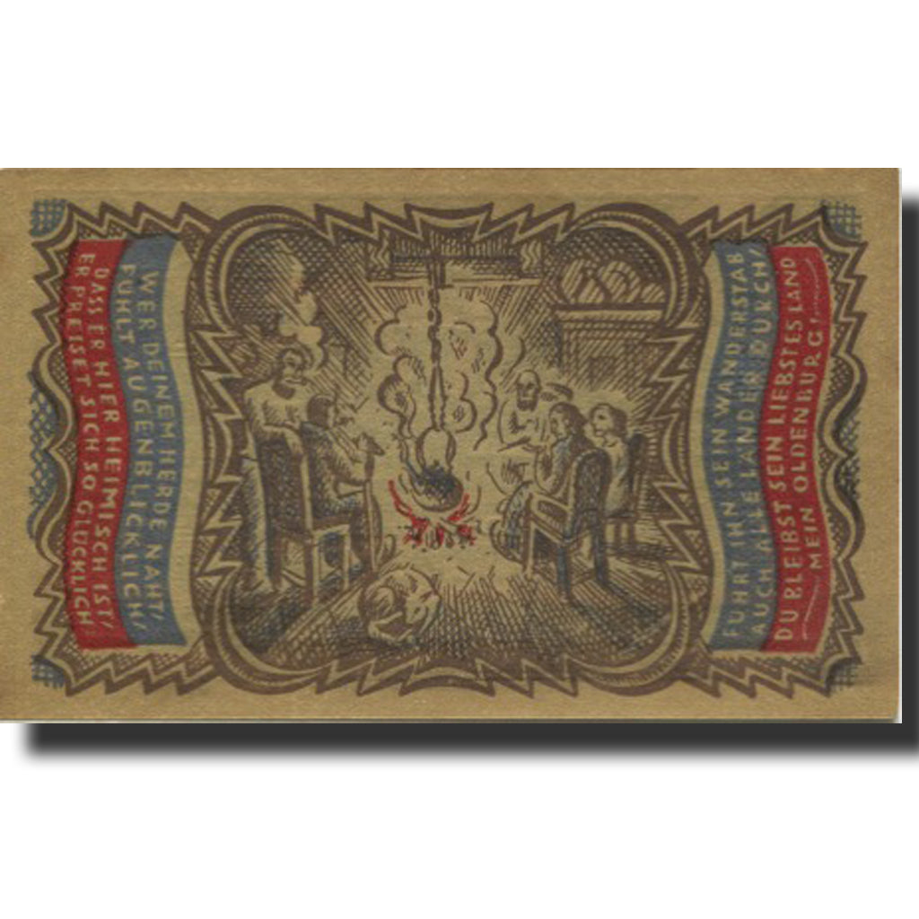 Banknote, Germany, Oldenburg 50Pfennig, personnage 1, 1921 UNC(63) Mehl:1017.1b