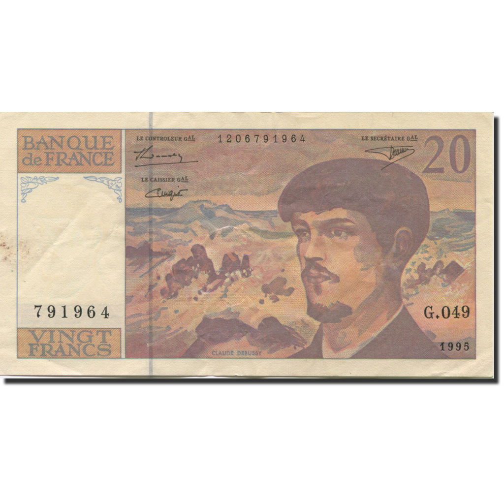 Francia, 20 Francs, Debussy, 1995, 1995, EBC, Fayette:66ter.1, KM:151h