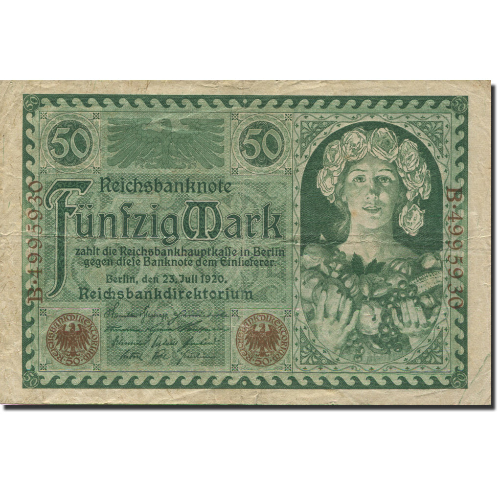 Geldschein, Deutschland, 50 Mark, 1920, 1920-07-23, KM:68, SS