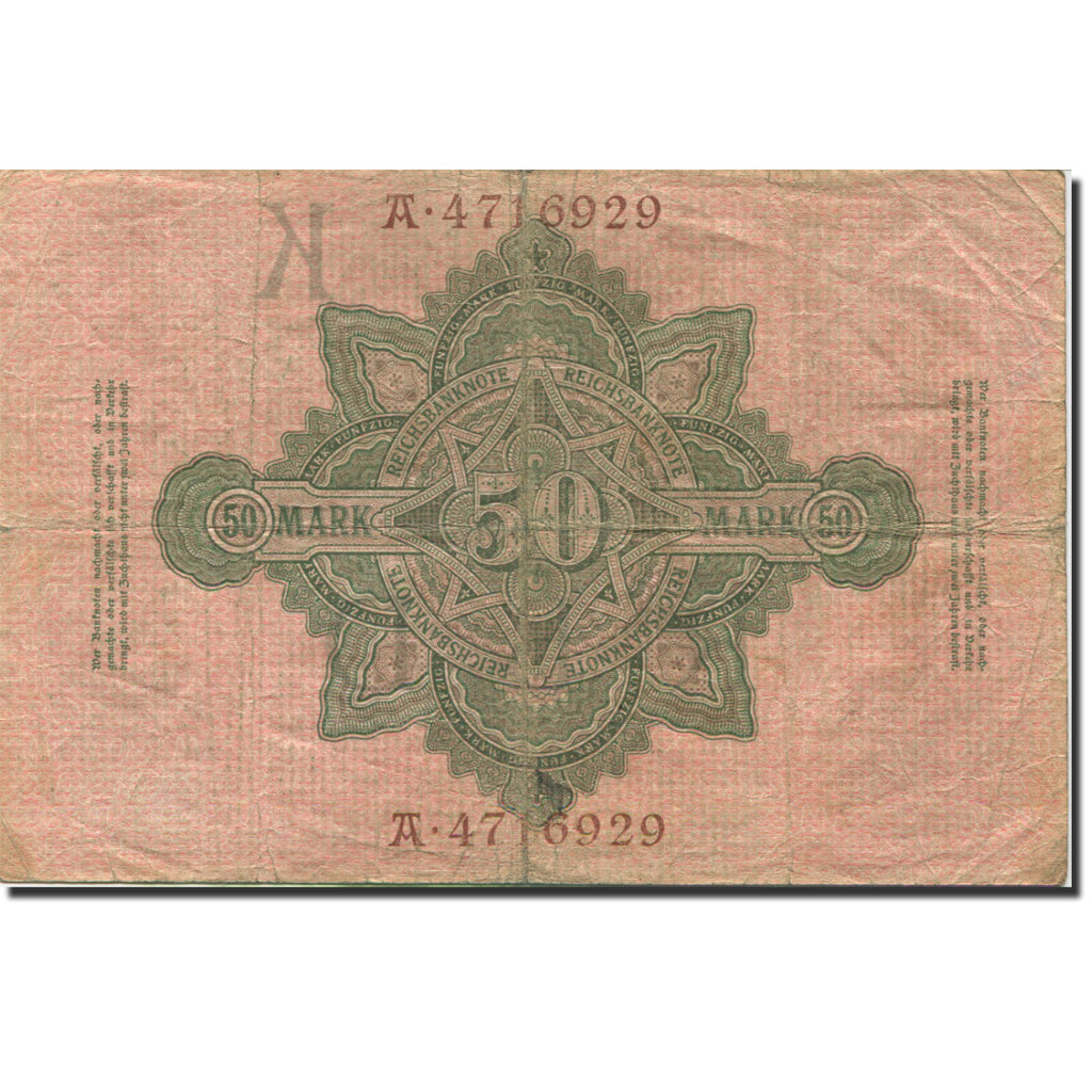 Banknote, Germany, 50 Mark, 1910, 1910-04-21, KM:41, VF(30-35)