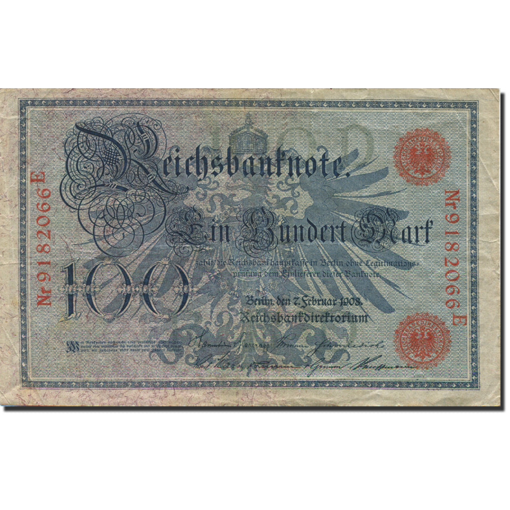 Biljet, Duitsland, 100 Mark, 1908, 1908-02-07, KM:33a, TTB