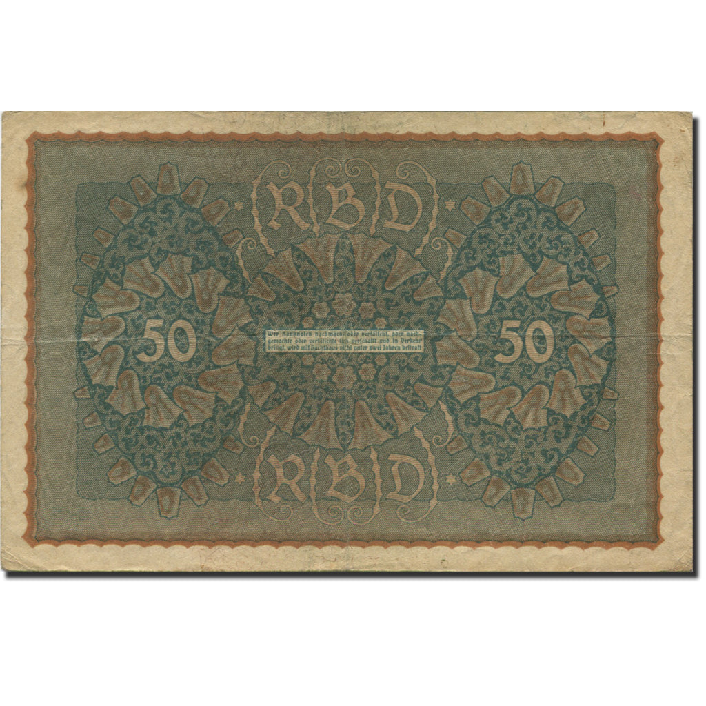 Geldschein, Deutschland, 50 Mark, 1919, 1919-06-24, KM:66, S+