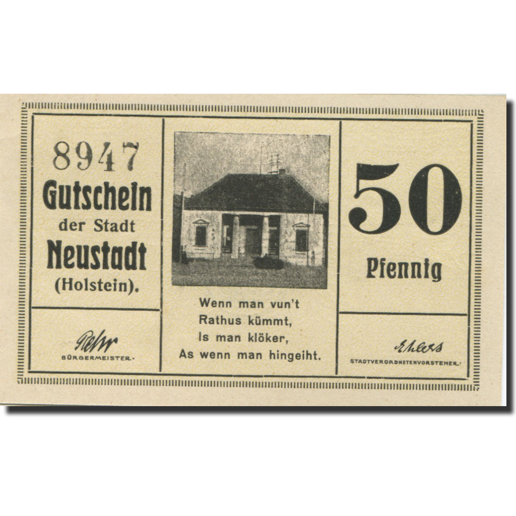 Banknote, Germany, Holstein, 50 Pfennig, Maison, UNC(63), Mehl:127.01