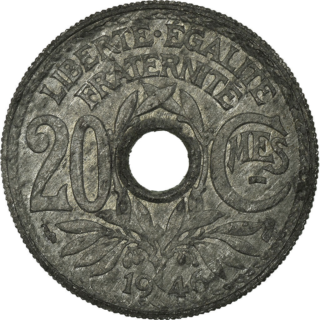 Coin, France, Lindauer, 20 Centimes, 1946, AU(55-58), Zinc, KM:907.1