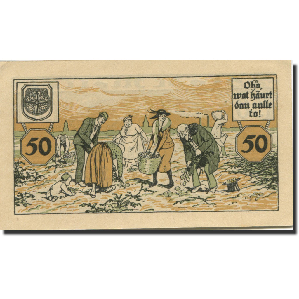 Banknote, Germany, Melle, 50 Pfennig, personnage, 1920 UNC(63) Mehl:M27.7c