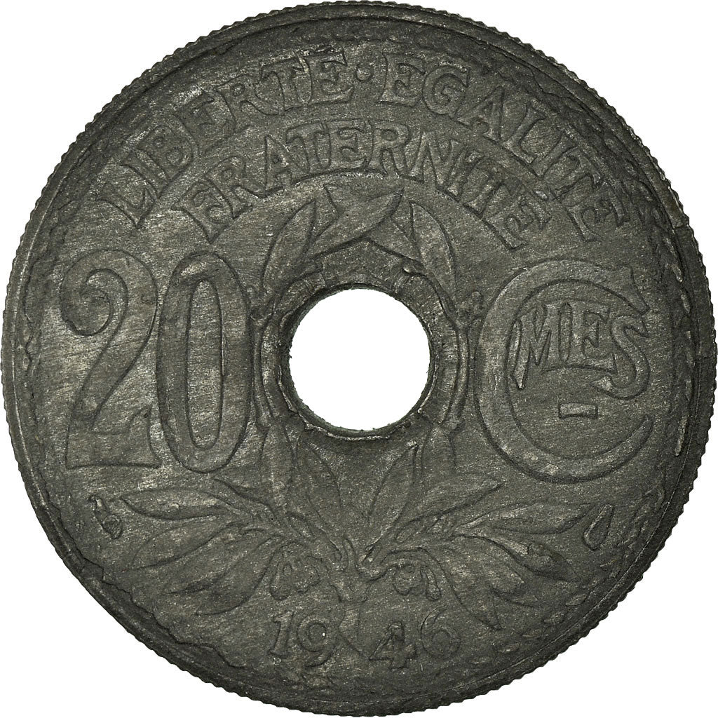 Coin, France, Lindauer, 20 Centimes, 1946, AU(55-58), Zinc, KM:907.1
