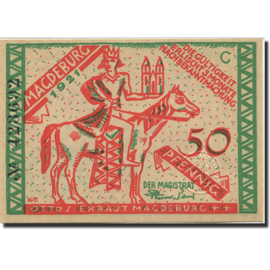 Banknote, Germany, Magdeburg, 50 Pfennig, roi, 1921, UNC(63), Mehl:857.1