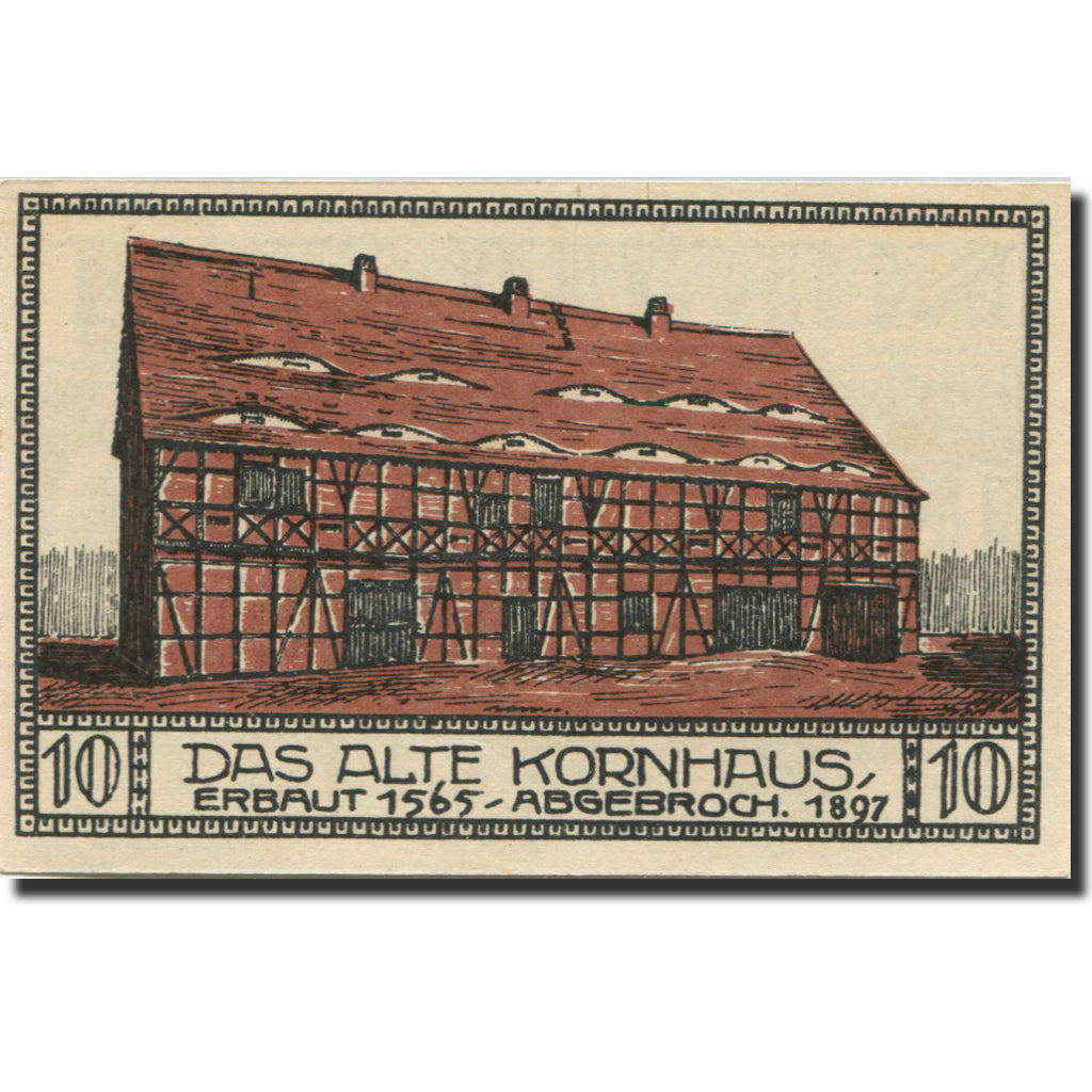 Banknote, Germany, Bitterfeld, 10 Pfennig, Eglise, 1921, UNC(63), Mehl:111.1