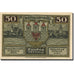 Banknote, Germany, Strasburg, 50 Pfennig, château, 1921, UNC(63), Mehl:1280.1a