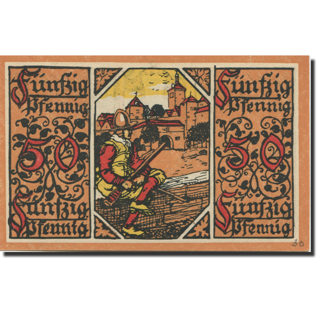 Banconote, Germania, Rothenburg, 50 Pfennig, Blason 1918-10-30, SPL Mehl:R48.2