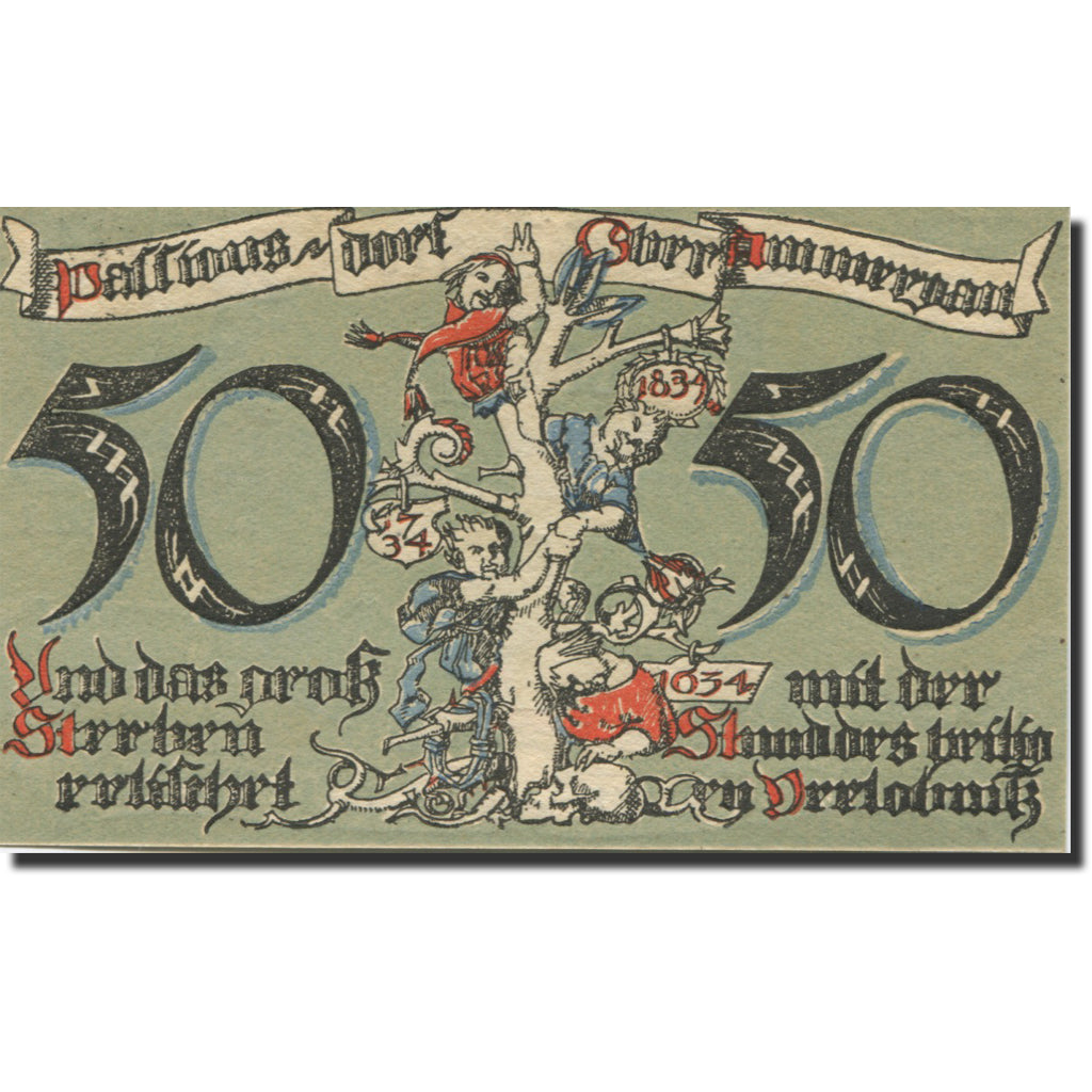Banknote, Germany, Ober-Ammergau, 50 Pfennig, Eglise, 1921, UNC(63), Mehl:992.2a