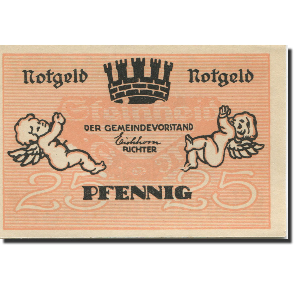 Banknote, Germany, Steinheid, 25 Pfennig, personnage, 1920, UNC(63), Mehl:108.4c